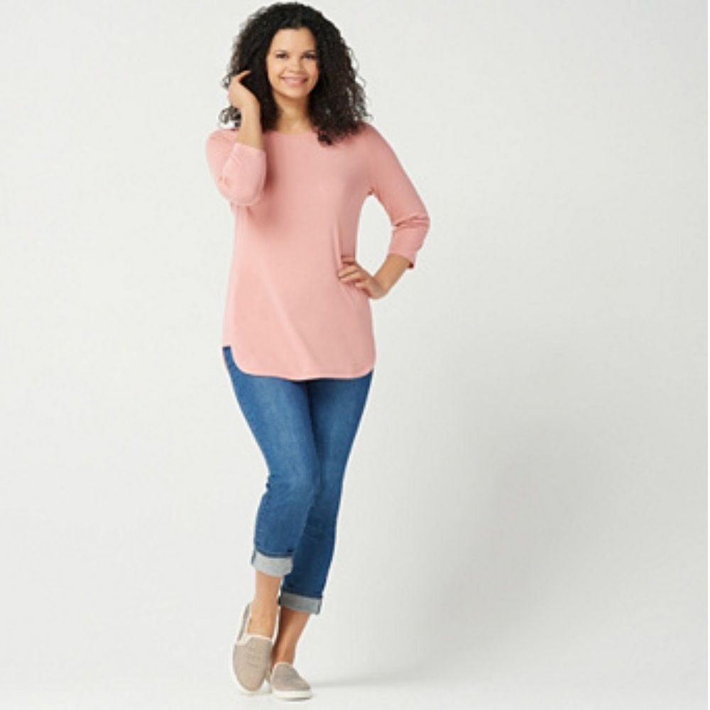 Isaac Mizrahi SOHO crew neck tunic with side panel